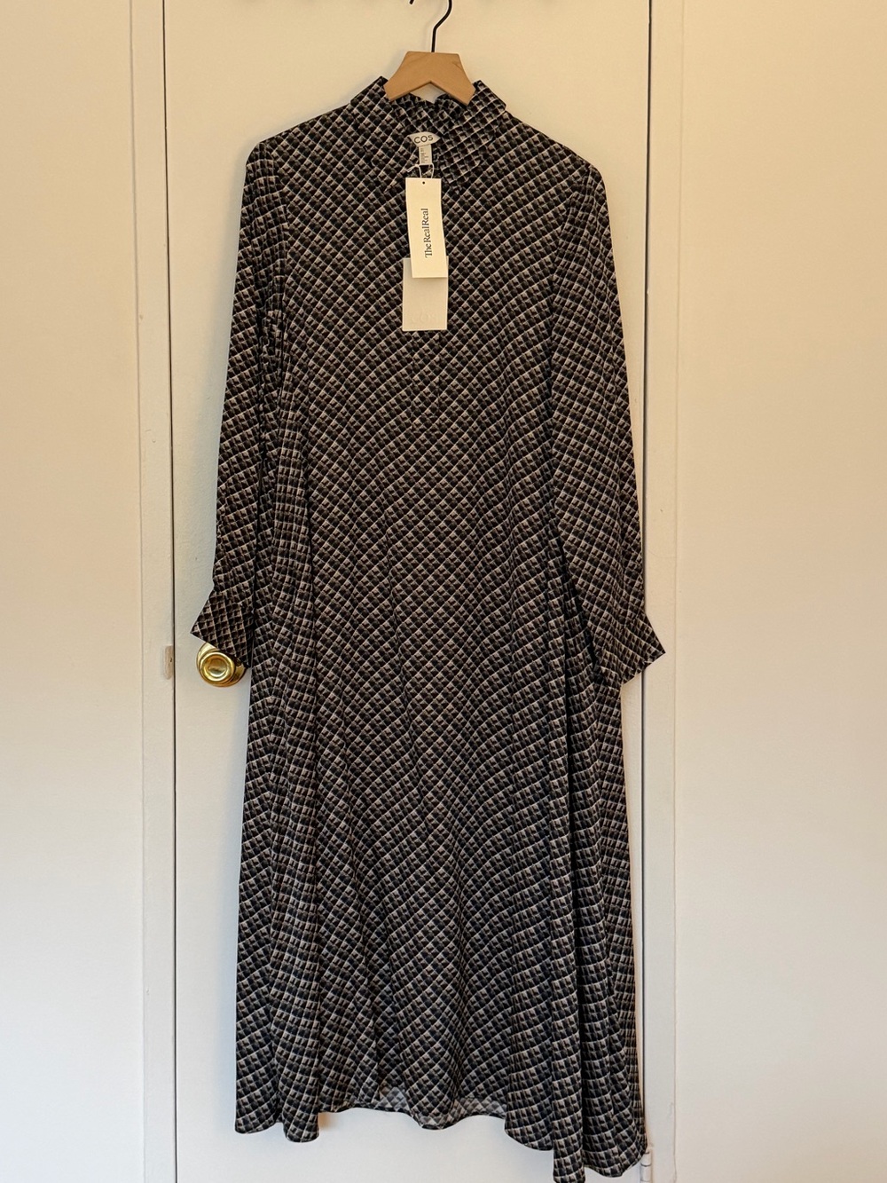 COS Black & White Geometric Midi Dress